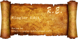 Riegler Edit névjegykártya